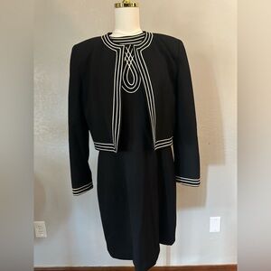 Vintage Lilli Ann Black and White Dress with Matching Jacket